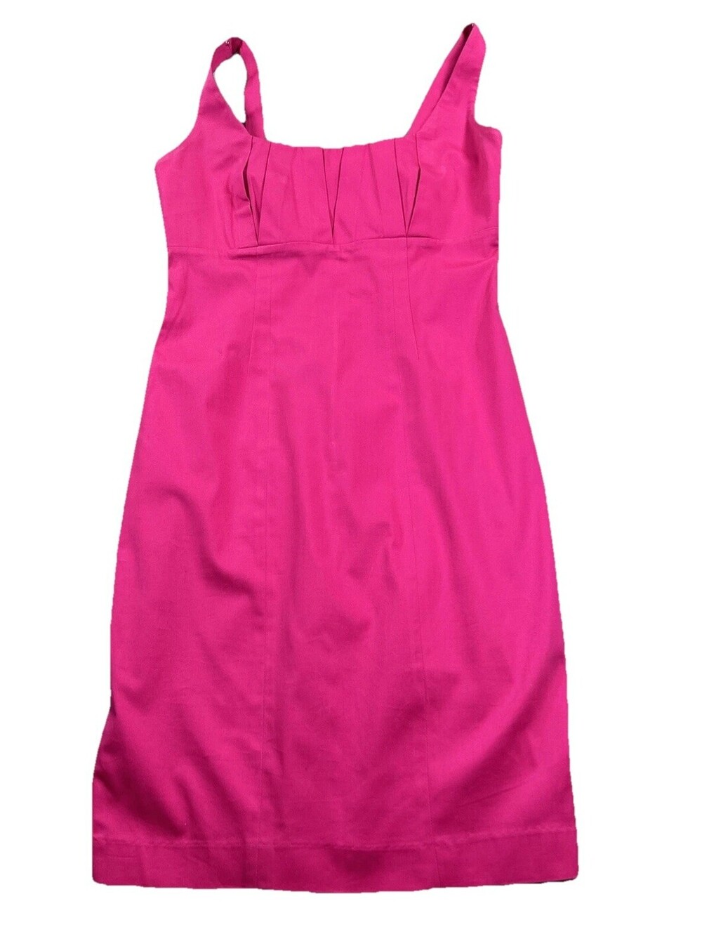 Calvin Klein Size 6 Pink Sleeveless Pencil Dress Pleated Bodice Party Colorful